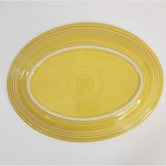 Fiesta Fiestaware  Fiesta Ware Yellow Sunflower Oval Platter 11.5" Dish - Picture 3 of 4